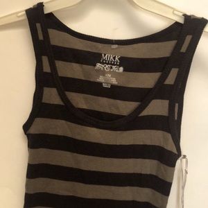 MIKK Couture striped ribbed tank NWT Size M